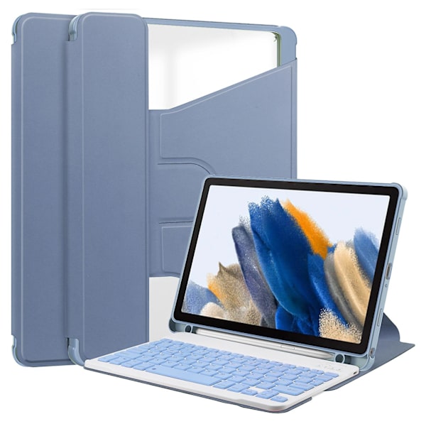 Nettbrettetui til Samsung Galaxy Tab A9+, med roterende Bluetooth-tastaturstativ Pu+akryldeksel Purple