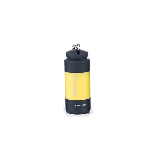 USB Genopladelig Mini Nøglering Lomme Lommelygte Led Bærbar Udendørs Lommelygte Lampe Vandtæt Lommelygte Lommelygte Nøgleringe| | Yellow