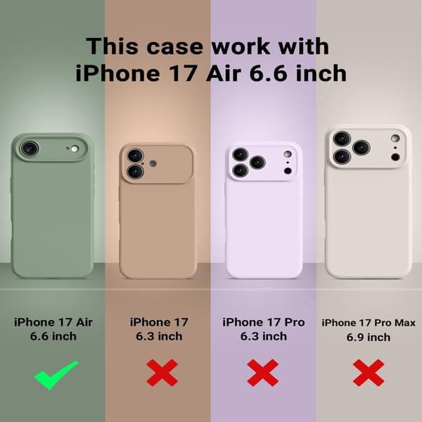 Silikonskal för iPhone 17 Air | Fallskydd av militär kvalitet