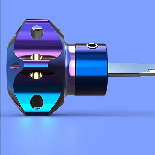 Motorcykel Cnc Cover Hexagon Burned Titanium Key Head Case Shell Cafe Racer Modifierad Burn Blue Key Bit Tillbehör Universal| | 2