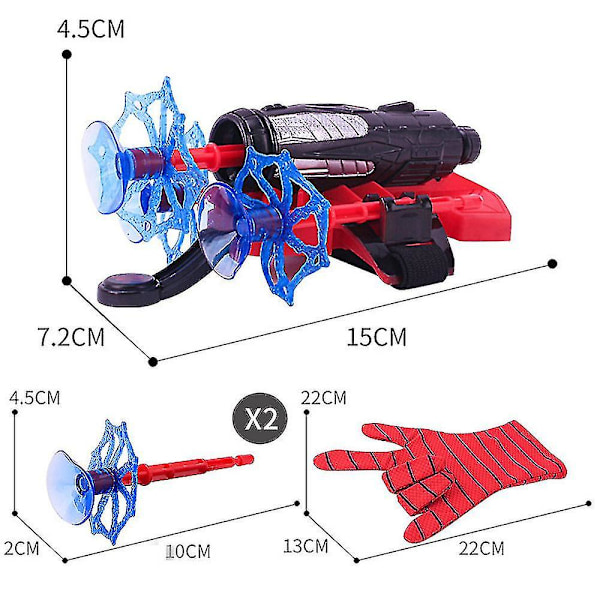 Käsineet Web Shooter Sucker Dart Launcher Lelutarvike lapsille, 1 kpl, punainen A
