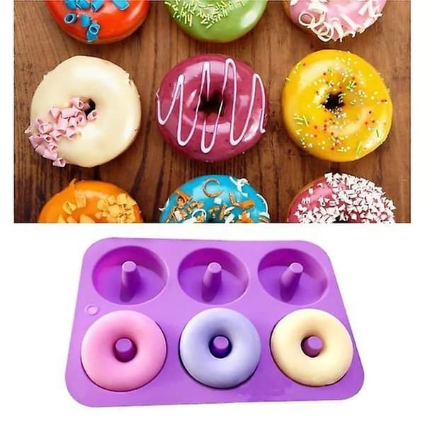 6-lænket donut silikoneform bageværktøj DIY kageforme - Tilfældig farve