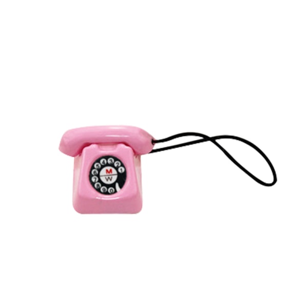 1/12 Miniatyr Scene Modell Dukkehus Tilbehør Mini Telefon Telefon Barneleke pink