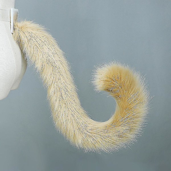 Fuskpäls Katt Räv Dräkt Svans Halloween Julfest Kostym 80cm Claret