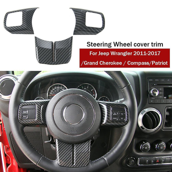 Kolfiber rattdekoration för Wrangler Jk Compass Grand 2011-2017