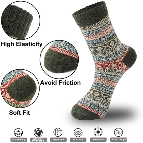 5 paria naisten villasukkia - paksut neulotut sukat kylmälle säälle