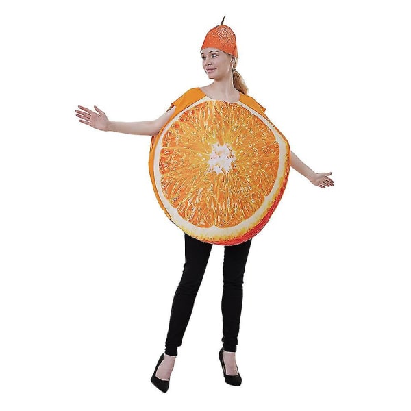 Sjovt Halloween Orange Frugt Skive Kostume Til Voksne