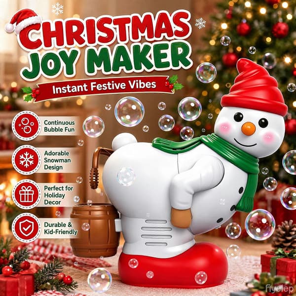 Automatisk såpbubblemaskin för barn med ljus och musik Snowman