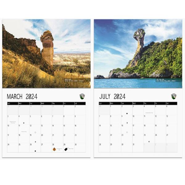 2024 Kalender, Natur Sjove Voksen Formede Billeder Vægkalender Januar 2024 Fra December Hængende Kalender Planner Funny Wall Art Gift 2pcs B