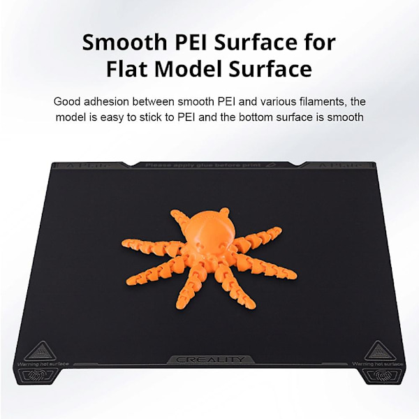 Creality K1 Glat PEI-byggeplade 235x235 mm-Uden blød magnetisk nem modelafmontering Passer til en Smooth PEI Build Plate