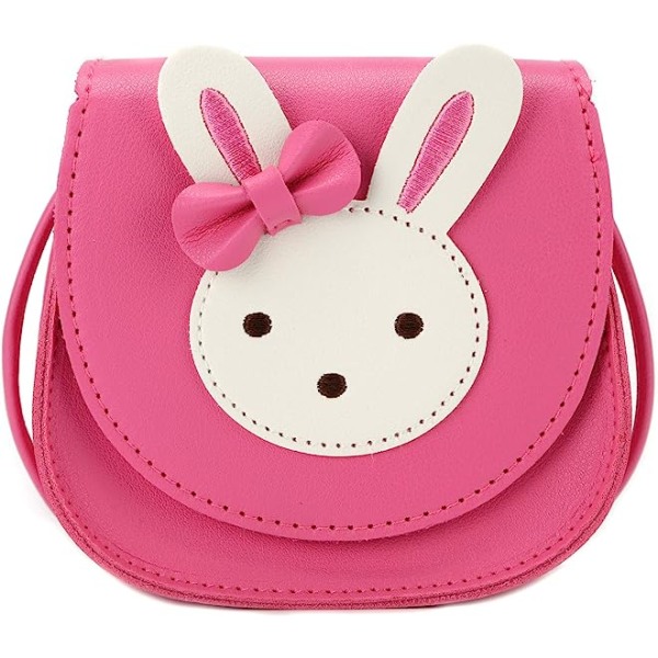 Little Rabbit Ear Bow Crossbody-väska, PU-axelhandväska för barn, flickor, små