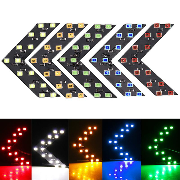 2stk Led Blinklys Bil Ryggespeil Indikator Varsellys Sikkerhet Kjøring 14smd 12v Led Ryggespeil Speil Lys| | Yellow