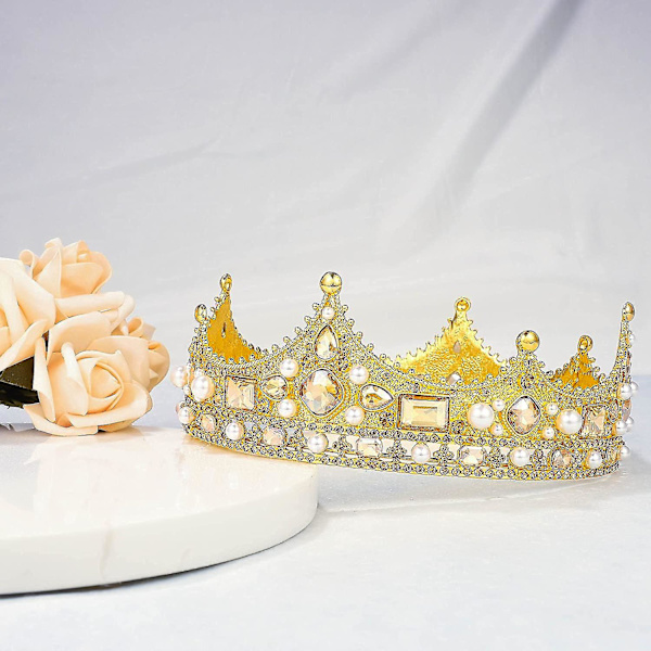 Gold King Crown For Men, Prince Birthday Crowns, Cosplay Royal Crown Prom Halloween
