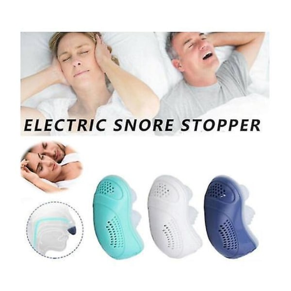 Micro Electric Cpap Noise Anti Snorke Device Sleep Apnea Stop Snore Aid Stopper blue