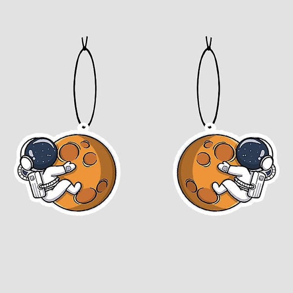 Suloinen sarjakuva Astronaut Hajuvesipala auton taustapeili Riippuva auton tuoksuosa Auton sisustustarvikkeet 2kpl|koristeet| A