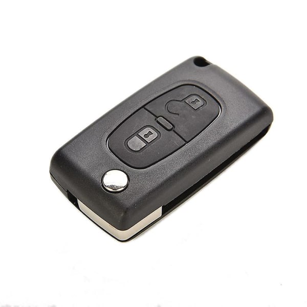 2-knappar plastfjärrkontroll Flip Key Shell Ersättning för Peugeot 207 307 308 Uncut