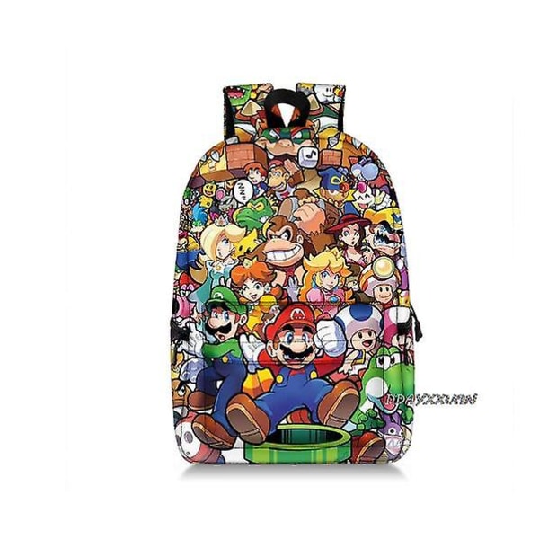 Super Mario Bros Rygsække Letvægts Software Mario Bros Printe Kvinder Skoletasker Piger Drenge Tegnefilm Rygsæk Laptop Mochila photo color12