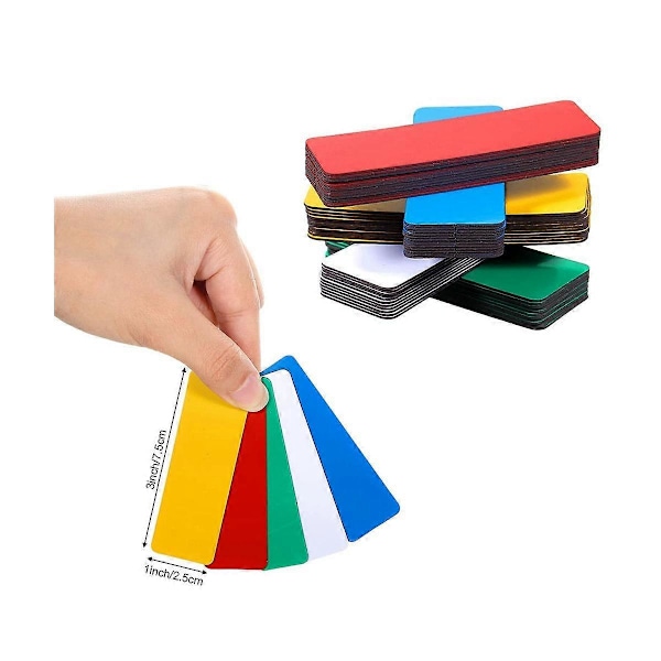 60 kpl pyyhittäviä magneettitarroja magneetit tarrat uudelleenkäytettävät magneettiset nimikyltit vedenpitävä magneettinen L Multicolor