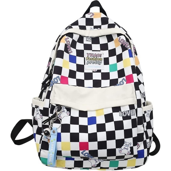 Ternet rygsæk Gingham skoletasker Tilbage til skoleudstyr til studerende (flerfarvet)