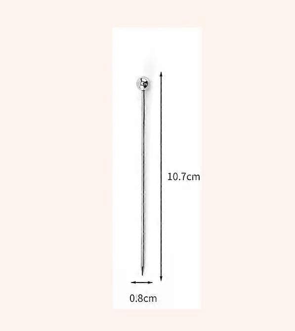 50 stk. cocktailpinner i rustfritt stål, martini-pinner i metall 4,3\"