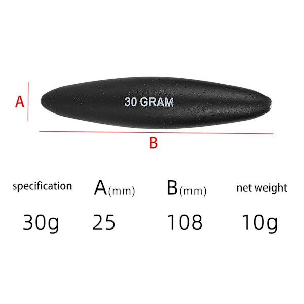 4sett 30G oppdrift EVA Inline Float Steinbit Live Bait Floats + Fishing Double Ratle Fishing Attractor Bell Beads Black