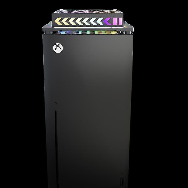 Kylfläkt kompatibel Xbox Series X med extern USB port och Rgb färg LED-ljus, kylstativ