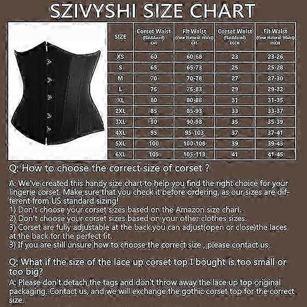Bustier Korsett Under Byste Kvinner Black 5XL