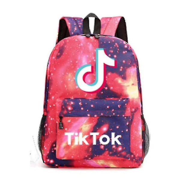Jitterbug Rygsæk Stjernehimmel Udskrivning Dreng Pige Skoletaske Voksen Rejsetaske Skuldertaske Red starry sky
