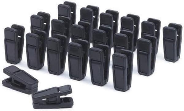 20 robuste slanke sorte tøjklemmer i plast til tøj/kjoler/bukser/sokker/undertøj, sort