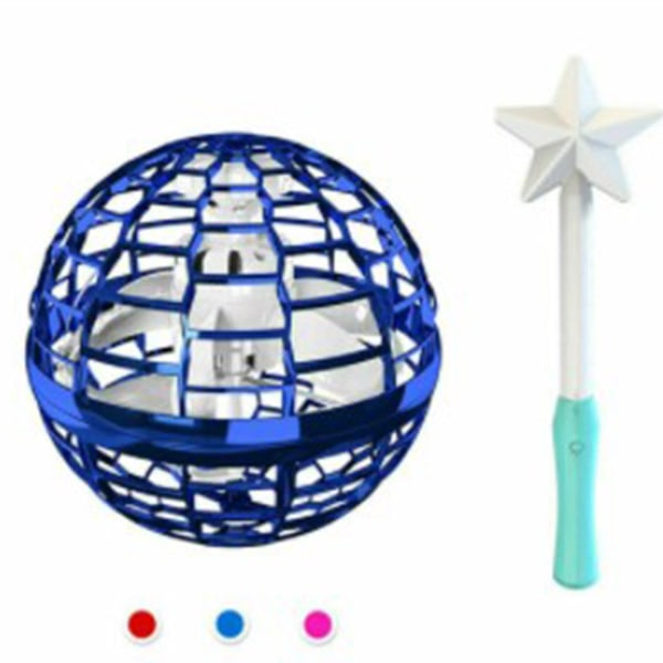 Flying Ball Boomerang Spinner Toys Mini Drone Ufo Kids Boy Girl Gifts_i Blue and Magic Wand