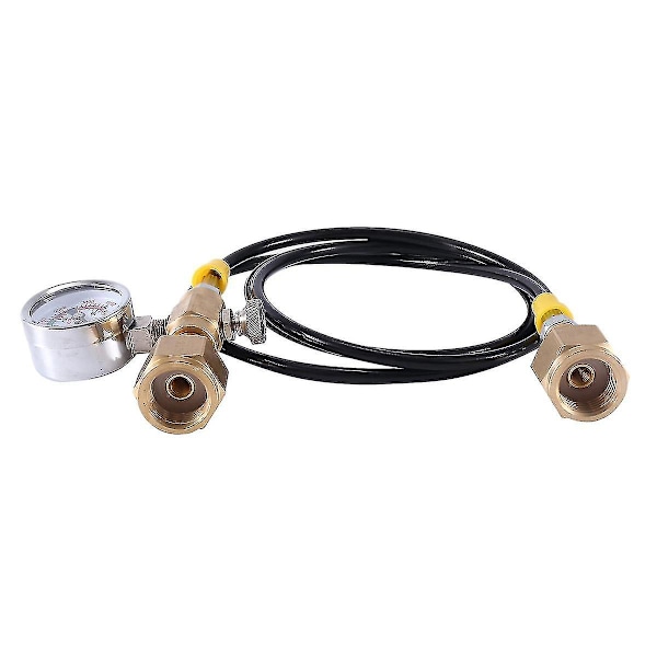 Argon Co2 Refill Station Ladeadapter til små svejsetanke, m/ 1,5 meter blød slange 250bar Black