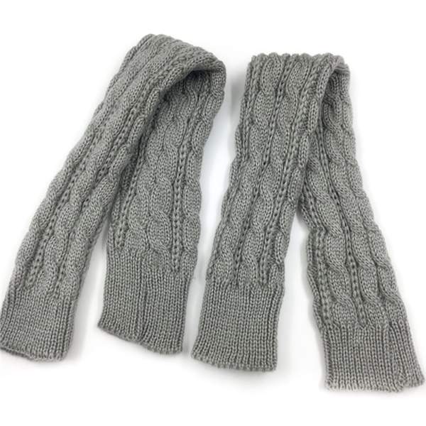 Män Kvinnor Sticka ärm Handskar Handleden Armvärmare Fingerless Light grey