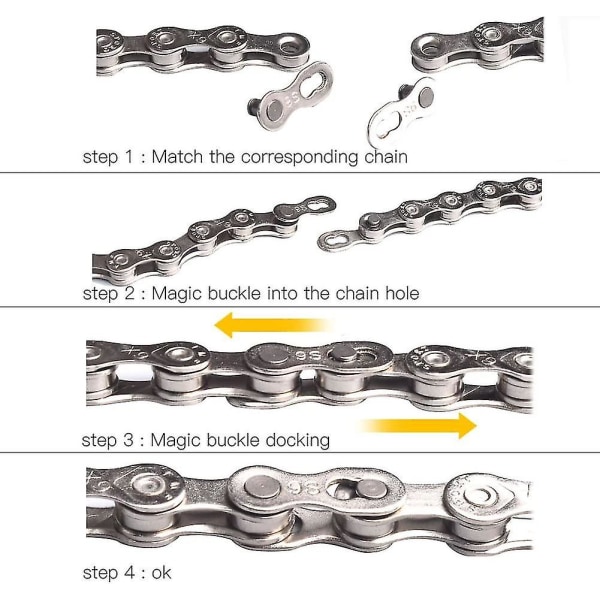 Ketjulukko 10 lokeroa, 5 paria Ketjulukko Polkupyörän ketju Polkupyörän ketjulenkki Polkupyörän ketjun lukkolenkki 6, 7, 8, 10 nopeuden ketjulle (10 nopeutta)