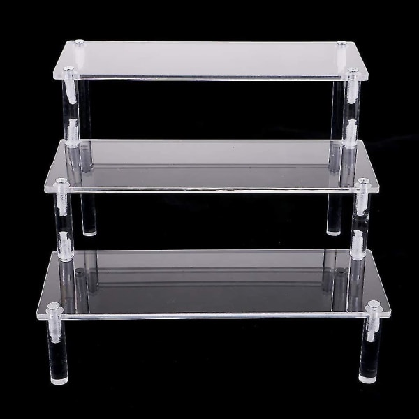 Klar akryl displaystativ, 3-lags klar trappehylde, samling akryl display stativ, display display stativ
