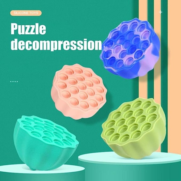 Lotus Push Bubble Sensory Fidget Toys Silikon Stress Relief Toy