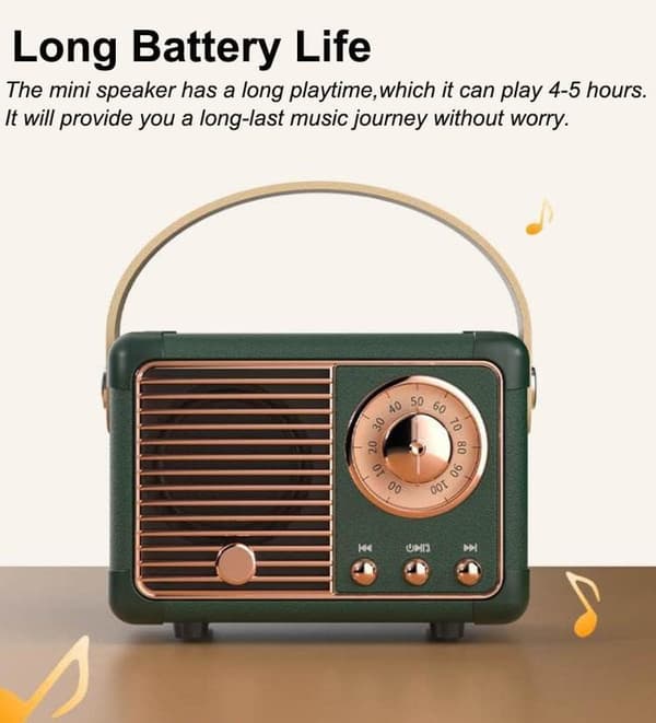 Retro Bluetooth-kaiutin Mini Langaton Kaiutin, Kannettava Ulkokäyttöön
