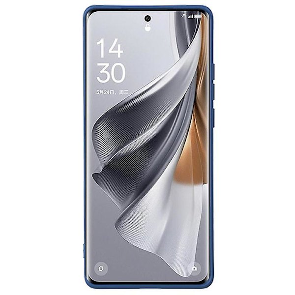 För Oppo Reno10 5G Gummerat TPU- phone case Candy Color Fiberfoder Anti- cover Sapphire