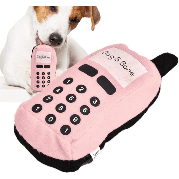 Kitisevä pehmo matkapuhelinlelu koira puree lemmikkiä Hauska matkapuhelinmallinnus Interaktiivinen lelu koirakissa (vaaleanpunainen)