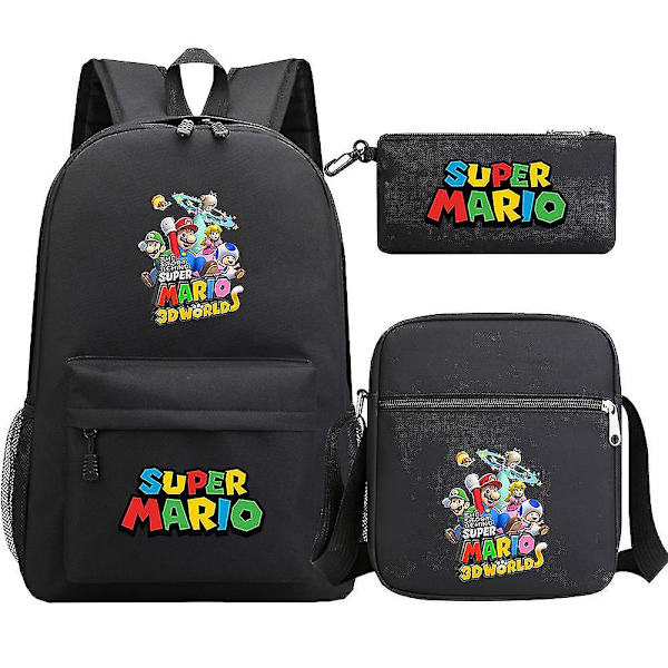 Super Mario Ryggsäck - Teens Girls Pojkar - Kawaii Student Vattentät Canvas Skolväskor - 3st Laptop Mochilas ryggsäckar 6