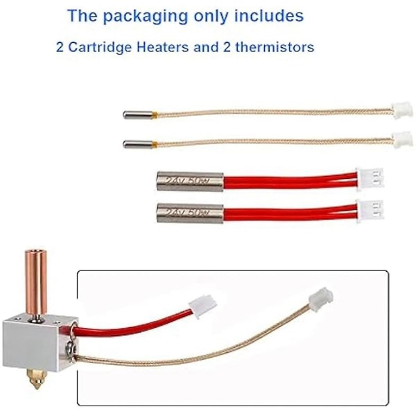 4 stk Varmeapparat Høytemperatursensor Varmerør 24V 50W termistor for Neptune 4 Pro/Plus/Max 3D-skriver As Shown