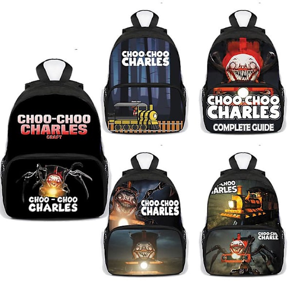 2023 Ny Choo-choo Charles Train Game Skoletaske til folkeskoleelever Polyester kreativ taske til børn 4