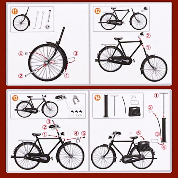 Creative Iron Art Pöytäkoristelelut 1:10 Diy Retro Polkupyörämalli, 100 % Uusi DIY