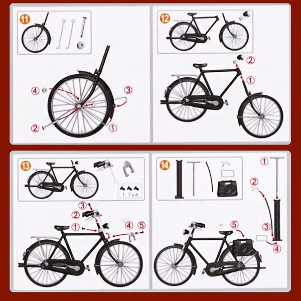 Kreativ Iron Art Bordplade Ornament Legetøj 1:10 Diy Retro Cykel Model, 100% Ny