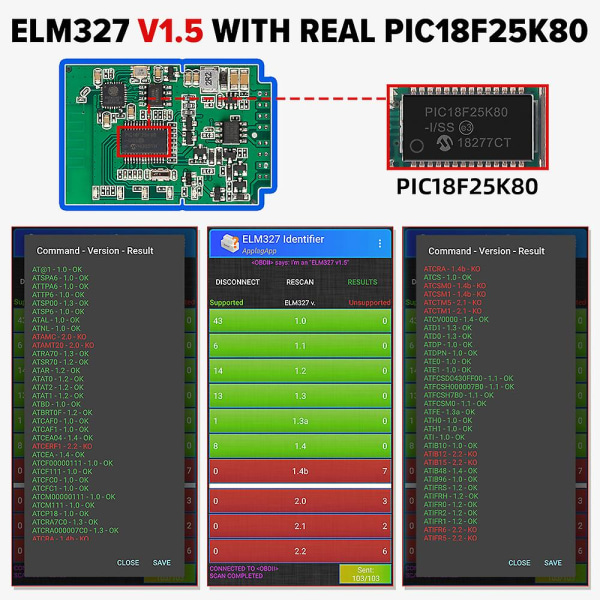 Elm327 V1.5 Pic18f25k80