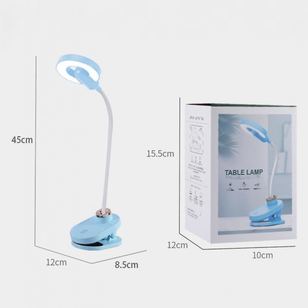 Skrivebordslampe Clip On Lamp, skrivebordslampe til hjemmekontor, 3 dæmpbar lysstyrke læselampe, Ring Light Light til sengegavl Computer Videoopkald (ualmindelig)
