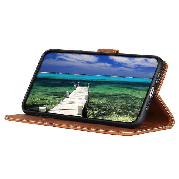 För ZTE Blade A32 Retro Texture Phone case PU Läder Plånboksställ Anti-dropp cover Brown