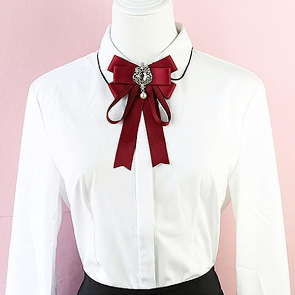 Bowknot Strassband Rosett Brosch Förbunden fluga för kvinnor Halsslips Bröllopsfest Julklappsceremoni