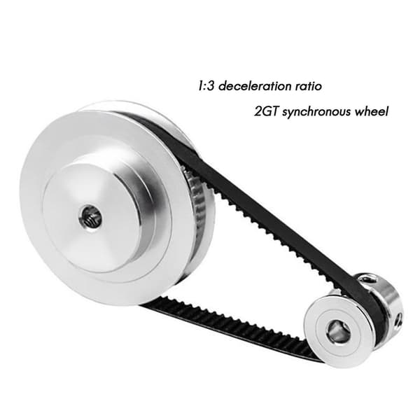 Gt2 Tandremsskive 60 tænder 20 tænder 5 mm reduktion 1:3 Rembredde 6 mm til 3D-printertilbehør-MEINI Silver