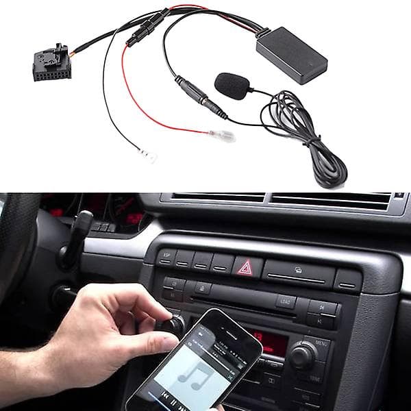 Bil Trådlös Bluetooth Ljudadapter Handsfree MIC AUX Kabel MFD2 RNS2 för 18Pin för Golf Black