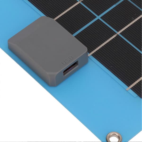 5W 5V Solcellepanel Monokrystallinsk Strømgenerator Panel Batterilader Kit for Bil Båt Tilhenger Bobil Blå